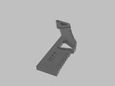 Gray 3D Model Mechanical Part With Geometric Shapes And Structural Details 3d model
