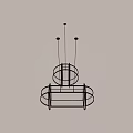 Modern Geometric Pendant Lights With Black Metal Frame And Transparent Shade Design