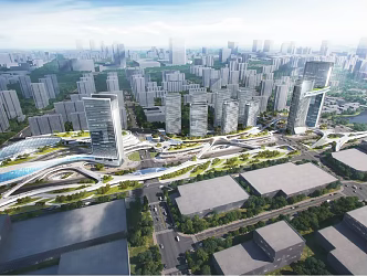 Modern Hotel Building Commercial and Residences Concept High-rise Hotel Apartments 3d model
