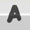 Black Textured Letter A 3D Render With Wrinkled Surface And Gradient Background