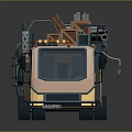 Light Pink Truck Loaded With Pipes Tires And Orange Wood Cartoon Style Concept Design Vehicle