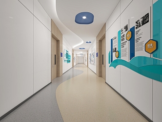 Hospital aisle 3d model