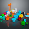 Colorful Household Items With Multiple Colors And Geometric Shapes Displayed Together