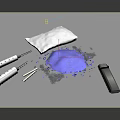 White Powder Scattered With Syringes And Metal Spoons On Dark Surface