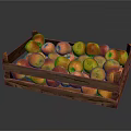 Fresh Red and Yellow Apples in a Wooden Crate Ripe and Juicy