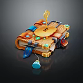 Enchanting Decorative Book With Brown Leather Blue Straps Golden Key Green Gemstones And Blue Pendant