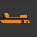 Detailed Modern Orange Helicopter 3D Model With Rotors And Black Accents