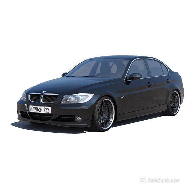 Black BMW Sedan Featuring Sleek Body Stylish Wheels And Front Design 3d model 