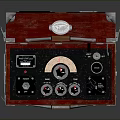 Open Red Case Electronic Device With Internal Dials And Control Components