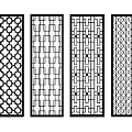 Decorative Partition Panels with Various Intricate Geometric Patterns for Interior Design 3d model
