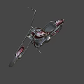 Maroon Chopper Motorcycle With Long Handlebars Black Seat And Chrome Details On Gray Background