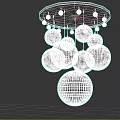 Colorful Spherical Decorative Ball Chandelier with Metallic Mesh for Modern Home Furniture