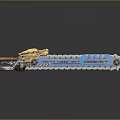 Decorative Dragon Head Weapon With Blue Metal Body And Wooden Handle Chainsaw