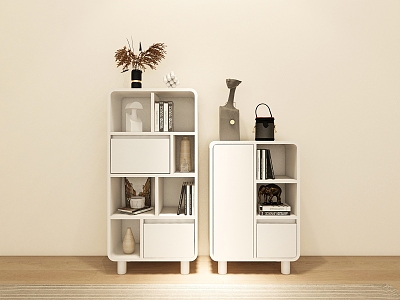 Bookshelf Floor Storage Rack Low Bookcase Narrow Cabinet Storage Cabinet Side Cabinet 3d model