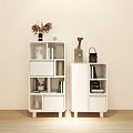 Bookshelf Floor Storage Rack Low Bookcase Narrow Cabinet Storage Cabinet Side Cabinet 3d model