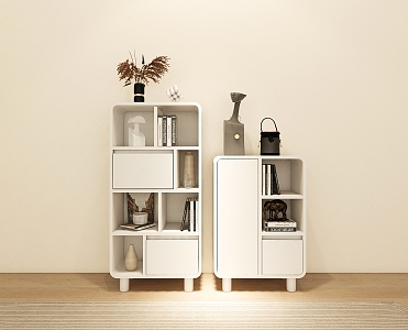 Bookshelf Floor Storage Rack Low Bookcase Narrow Cabinet Storage Cabinet Side Cabinet 3d model