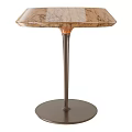 Modern Side Table With Marble Pattern Top And Sturdy Metal Pedestal Base Design 3d model