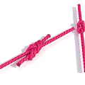 Pink Twisted Ropes With Two Different Intricate Knot Designs On White 3d model