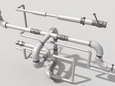 Water pipe industrial parts valve column hard surface machinery high-tech industrial parts 3d model