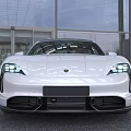 White Sports Car With Sleek Design And Black Roof