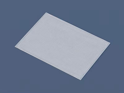 Durable White Transparent Rectangular Mat With Wavy Texture For Daily Use 3d model