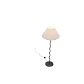 Modern Floor Lamp With Swirl Black Metal Stand And White Fabric Shade