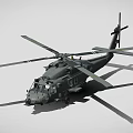 Military Dark Green Helicopter With Main Rotor Tail Rotor And Fuselage Structure