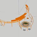 Yellow Outdoor Curved Fitness Equipment Path For Sports Training And Exercise