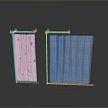 White Framed Decorative Screens With Colorful Patterns And Grid Transparent Panel