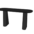 Modern Black Console Table With Unique Column Legs And Minimalist Design 3d model