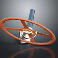 Car Parts Orange Steering Wheel With Metal Components And Design Structure