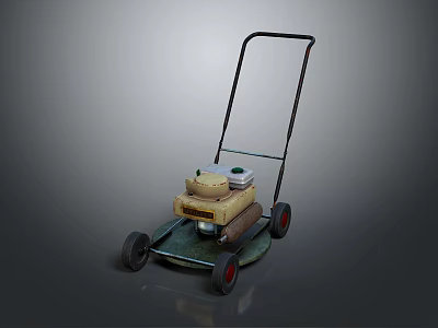 Sturdy Lawn Mower With Ergonomic Handle And Smooth Rolling Wheels For Efficient Grass Cutting 3d model