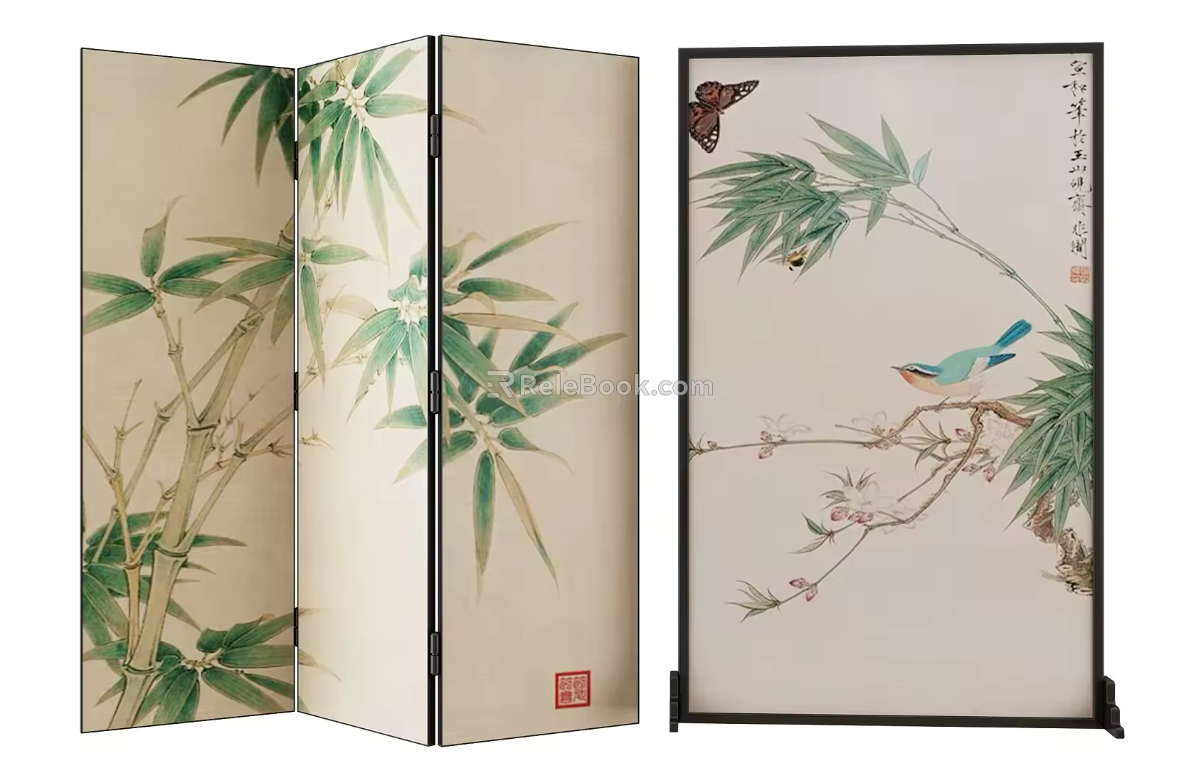 new chinese style screen 3d model