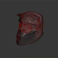 Modern Tactical Helmet With Red Goggles And Metallic Protective Shell Design 3d model