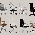 Various Ergonomic Office Chairs With Mesh Leather Designs And Different Colors