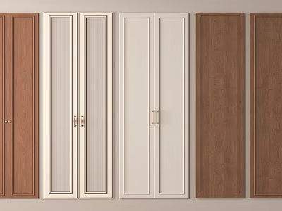 Various Interior Wooden White And Glass Paneled Doors Design For Home Decor 3d model