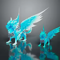 Blue Winged Lion Game And Movie Characters With Fantasy Mythical Design