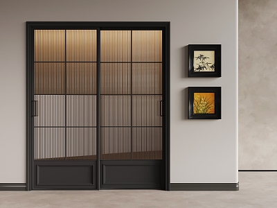 French retro sliding door 3d model