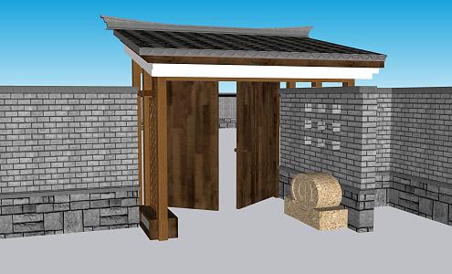 New Door Small Courtyard Door 3d model