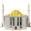 Ancient Architecture With Golden Dome White Walls Minarets And Traditional Design