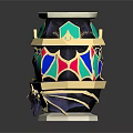 Elegant Luxury Wine Bottle And Glass With Colorful Gemstone Inlays Gold Accents Marble Base