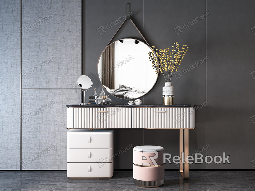 Light Luxury Dressing Table Dressing Table Stool Combination model