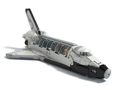 Detailed Building Block Space Shuttle Model With Cockpit Fuselage And Wing Design 3d model