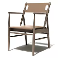 Modern High Backrest Armchair With Wooden Frame Upholstered Seat And Neutral Tone