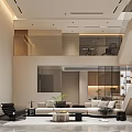 Modern Bright Dining And Living Space With Marble Flooring Built In Cabinets And Natural Greenery