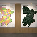 Fengjie County Administrative Division Sand Table with Colorful Regional Map and Topographic Terrain