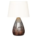 White Lampshade Table Lamp With Gradient Crackle Texture Base And Golden Top 3d model
