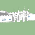 Ancient Architecture With Spires Towers Arched Gateways Decorative Walls And Windows