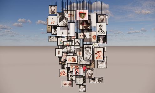 Modern Photo Wall Photo Wall Combination 3d model