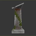 Elegant Decorative Stone Pedestal Furniture With Green Vines And Smooth Tabletop